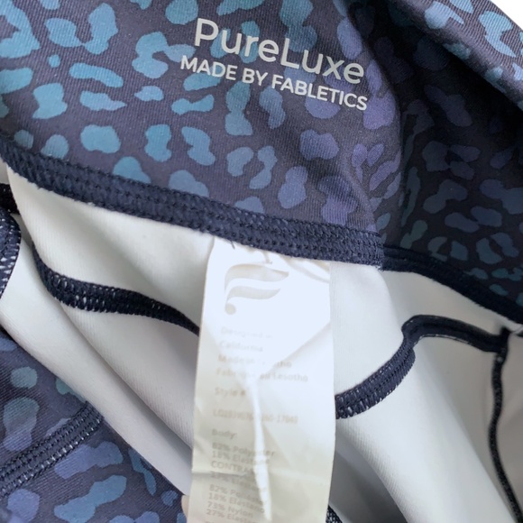 Pure Luxe by Fabletics Women's Active Leggings Medium Blue Cheetah Animal Print - Picture 3 of 9